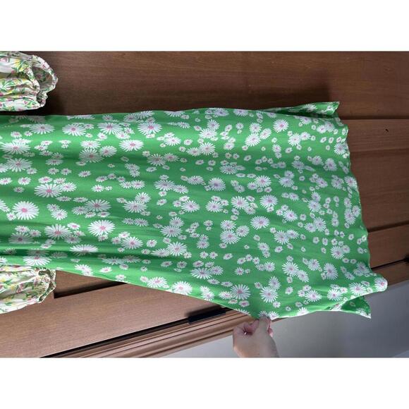 RIXO x Target Green Daisy Floral Puff Sleeve Midi Swing Dress Women’s size 4 - Picture 6 of 15